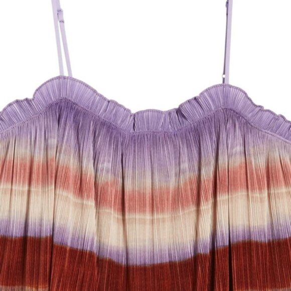 Madewell Texture & Thread Rainbow Pink Purple Ombre Pleated Tank Top S NWT - Picture 4 of 5